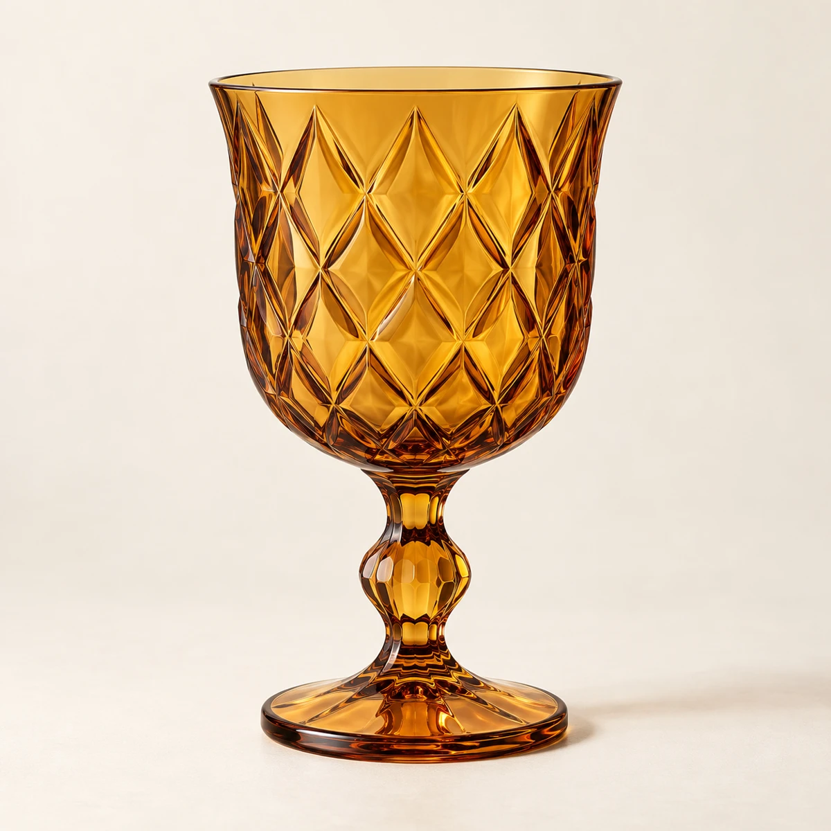 Dusk Chalice — Deep Amber, flared chalice · large diamonds